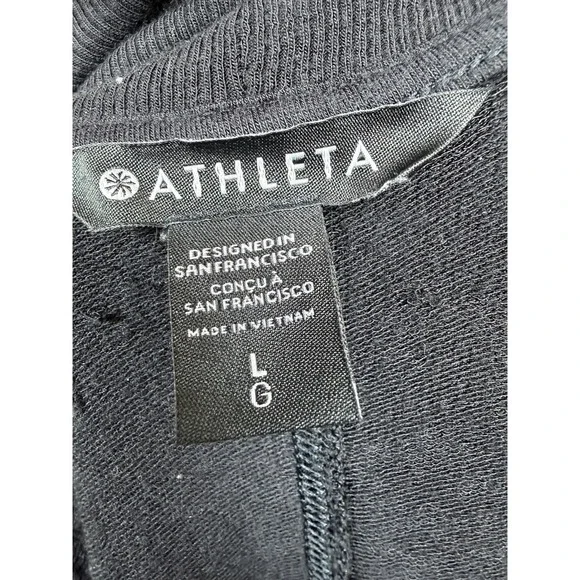 ATHLETA Size L Black Women Pranayama Wrap Open Front Stretch Soft Knit Cardigan - Picture 10 of 15